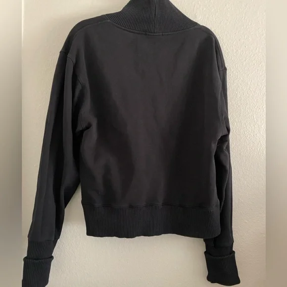 Agolde Sweatshirt Sweater Black Cotton Klara V Neck Minimalist Classic M - Picture 4 of 6